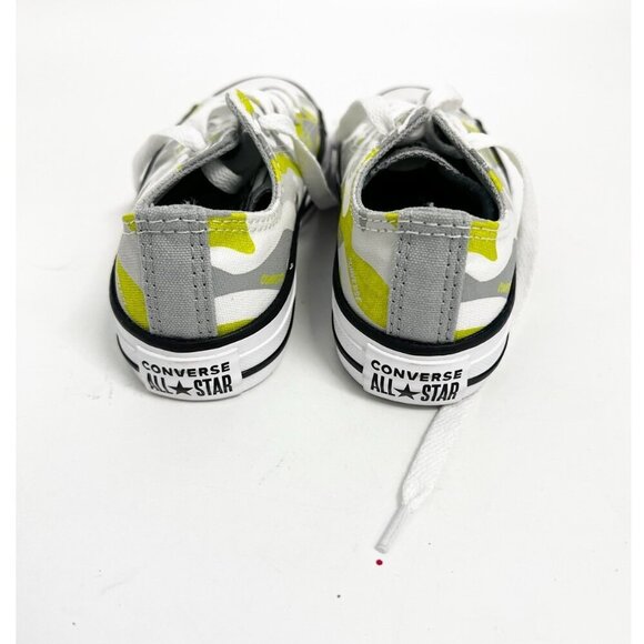 Converse Kids Chuck Taylor All Star Camo Ox White/Ash Stone/Lime Twist Sz 13 New - Picture 4 of 8